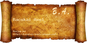 Bacskai Axel névjegykártya